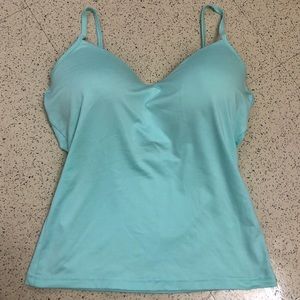 Energie teal nylon body-con tank top